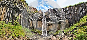 Famous Svartifoss waterfall (Black Fall) in Iceland