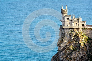 The famous Swallow`s Nest castle on rock, Crimea