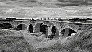 The famous Swilken (or Swilcan) Bridge over Swilken Burn between the first and