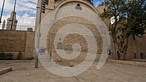 The famous synagogue in the ruins of Rabbi Yehuda Hassid in the Jewish Quarter