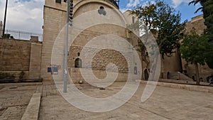 The famous synagogue in the ruins of Rabbi Yehuda Hassid in the Jewish Quarter
