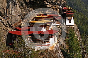 Famous Taktshang monastery in Bhutan photo