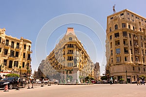 Famous Talaat Harb Square in downtown Egypt