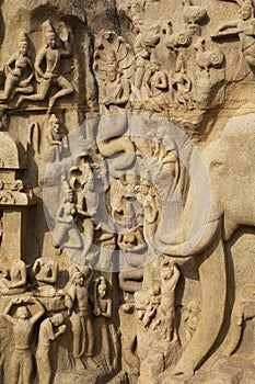 Famous Tamil Nadu landmark, UNESCO world heritage - Shore temple, world heritage site in Mahabalipuram,South India