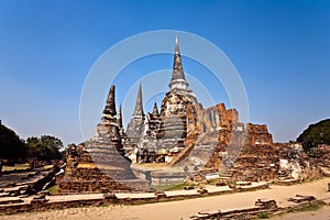 Famous temple area Wat Phra Si Sanphet