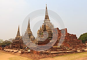 Famous temple area Wat Phra Si Sanphet,