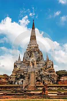 Famous temple area Wat Phra Si Sanphet, Former capital of Thailand in Ayutthaya