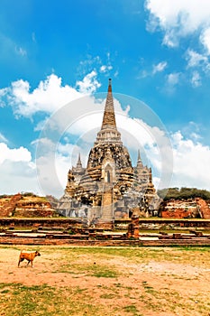 Famous temple area Wat Phra Si Sanphet, Former capital of Thailand in Ayutthaya