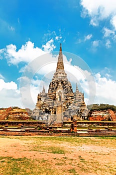 Famous temple area Wat Phra Si Sanphet, Former capital of Thailand in Ayutthaya