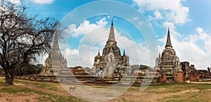 Famous temple area Wat Phra Si Sanphet, Former capital of Thailand in Ayutthaya