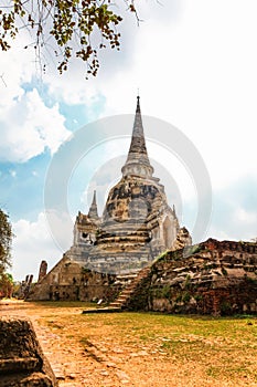 Famous temple area Wat Phra Si Sanphet, Former capital of Thailand in Ayutthaya