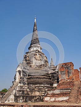 Famous temple area Wat Phra Si Sanphet in the Royal Palace in Ajutthaya