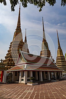 Famous temple in Bangkok Thailand Wat Pho or Wat Phra Chetuphon Wimonmangklararam