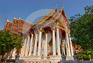 Famous temple in Bangkok, Wat Ratchaburana, Bangkok, Thailand