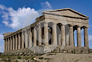 The famous Temple of Concordia in the Valley of Temples near Agrigento, Sicily. Italy