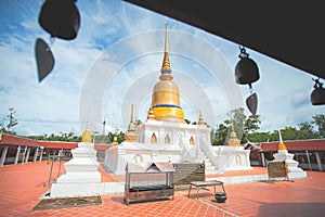 The famous temple Phra That Sawi, one of travel destinations in Chumphon, Thailand