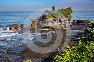 Famous temple in the sea at Tanah Lot, Bali photo