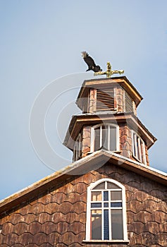 Famous timber church on Chiloe island, Chile photo