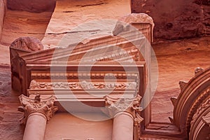 Famous tomb Al-Khazneh or Treasury in Petra