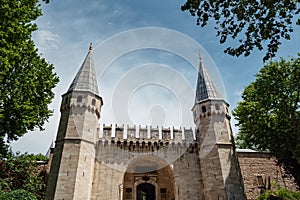 Famous Topkapi Palace gate in Sunny weather