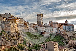 Famous torre de el Salvador with skyline of old village Teruel