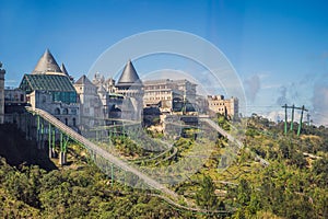 Famous tourist attraction - European city at the top of the Ba Na Hills, Vietnam