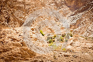 FAmous tourist destination - chak chak village buidlings panning panorama