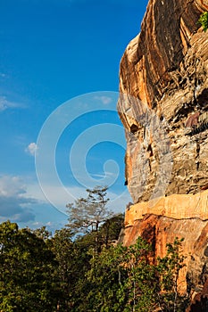 Famous tourist landmark - ancient Sigiriya rock, Sri Lanka