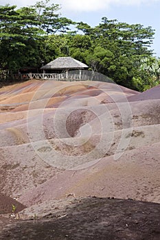 Famous tourist place of Mauritius- Chamarel - earth of seven colors