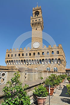 Famous tower of Palazzo Vecchio, Florence, Italy