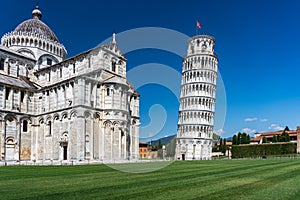 Famous tower in Pisa in Italy, Tuscany at summer