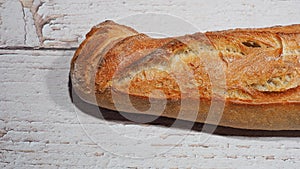 The famous traditional and authentic Artisan French bread, soft, crispy and crunchy. Also called Rustic French Baguette