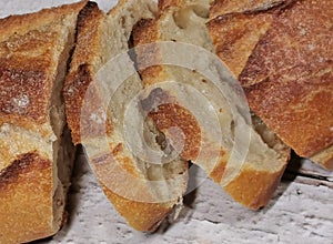 The famous traditional and authentic Artisan French bread, soft, crispy and crunchy. Also called Rustic French Baguette