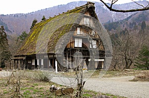 The famous traditional gassho-zukuri farmhouses in Shirakawa-go village, Japan