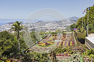 Famous Tropical Botanical Gardens in Funchal town, Madeira island, Portugal
