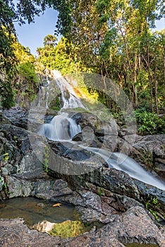 Famous tropical waterfall Namuang on koh samui island in thailand