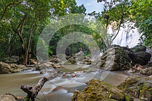 famous tropical waterfall Namuang on koh samui island in thailand