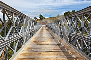 Famous truss bridge over Aradena Gorge, Crete