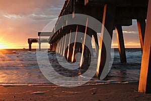 Famous Tybee Island Pier in Georgia, United States