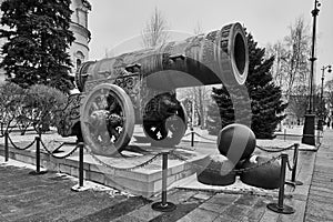 Famous Tzar pushka big canon near Kremlin, Moscow