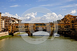 Famous Vecchio Bridge in Florence, Italy.