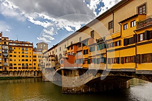 Famous Vecchio Bridge in Florence, Italy.