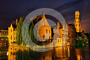 Famous view of Bruges, Belgium