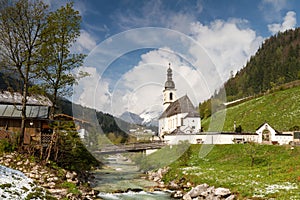 Famous view of the church of Ramsau