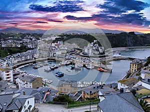 Famous view of Luarca, Spain from the region of Asturias photo