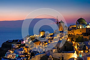 Famous view over the village of Oia in Santorini