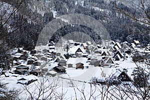 Famous view point in the winter of Shirakawago