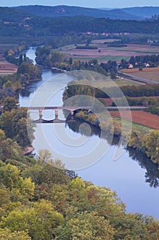 River Dordogne from Domme, Aquitaine, France photo