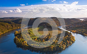 Famous view on Vltava river, Czech Republic