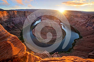 Famous viewpoint, Horse Shoe Bend in Page, Arizona